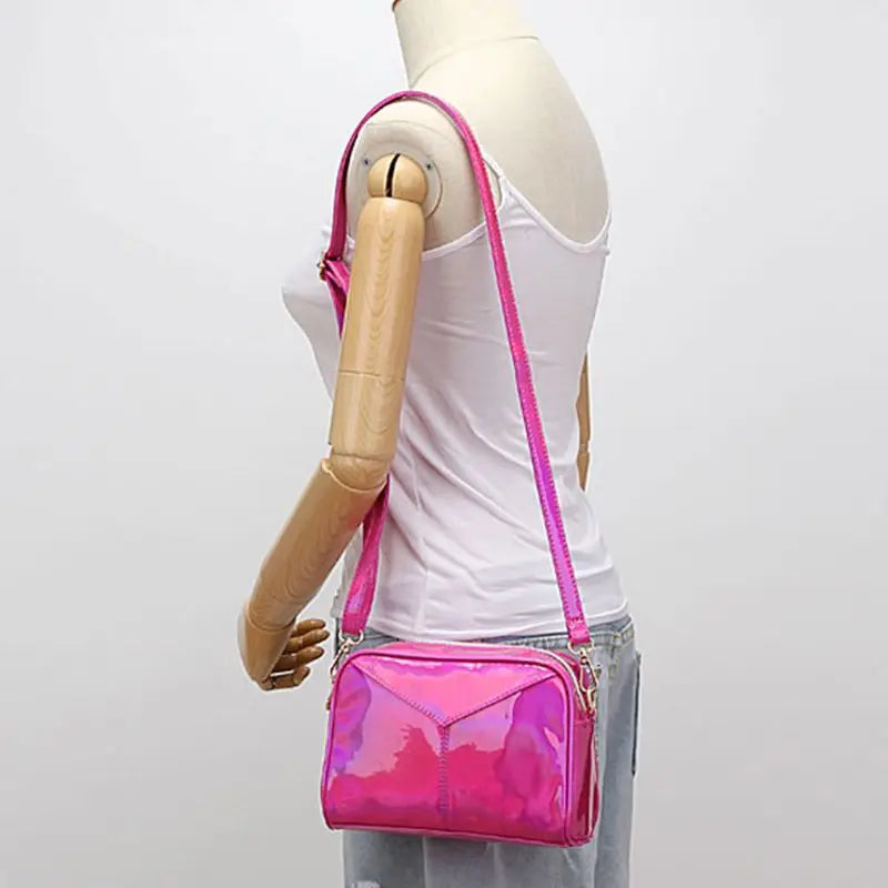 Leather Holographic Shoulder Bag Evening Handbag
