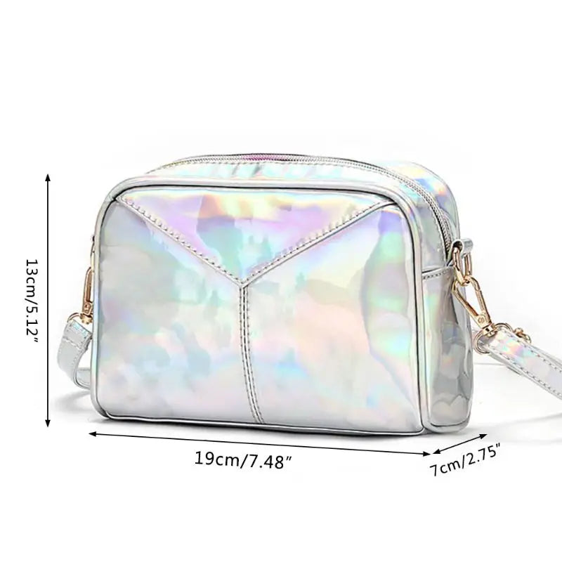 Leather Holographic Shoulder Bag Evening Handbag