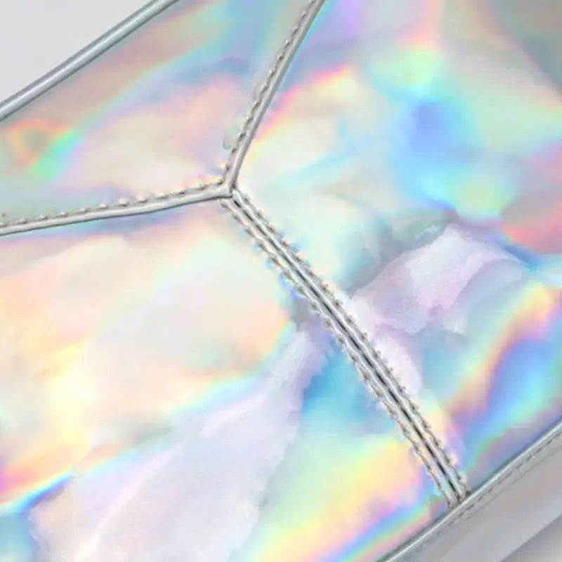 Leather Holographic Shoulder Bag Evening Handbag