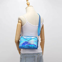 Leather Holographic Shoulder Bag Evening Handbag
