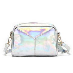 Leather Holographic Shoulder Bag Evening Handbag