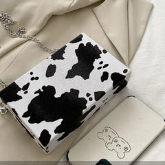 Leopard Printed PU Leather Shoulder Bag with Chain Strap