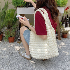 Pleated Clutch Handbags Large Capacity Shoulder Tote Soft Bags
