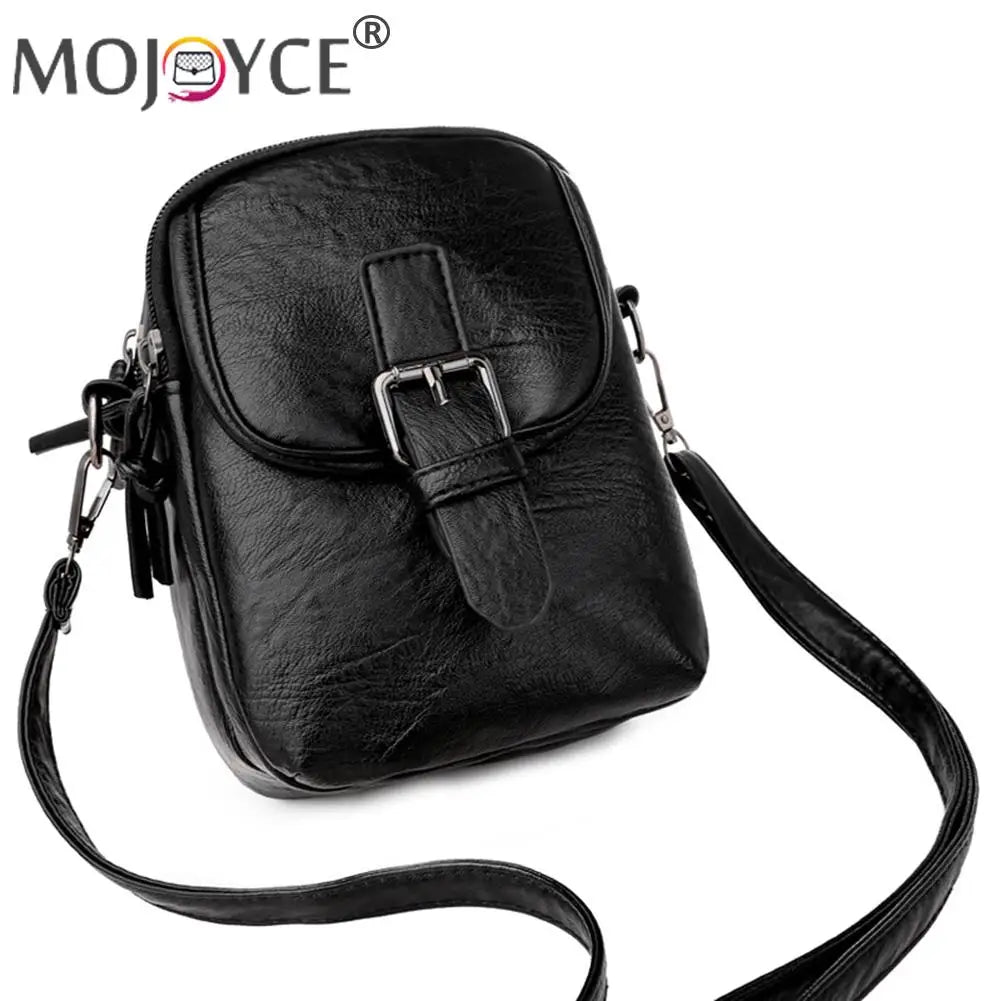 Soft Leather Shoulder Bag Solid Color Casual Travel Handbag