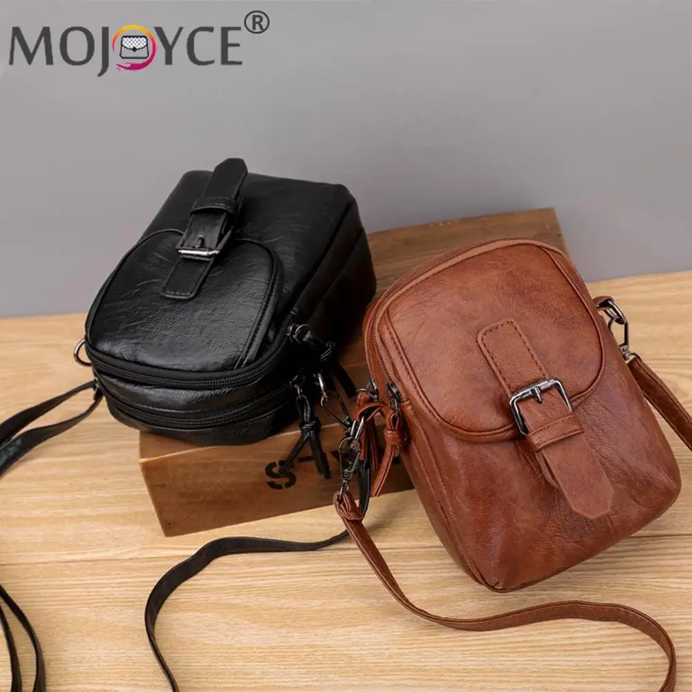Soft Leather Shoulder Bag Solid Color Casual Travel Handbag