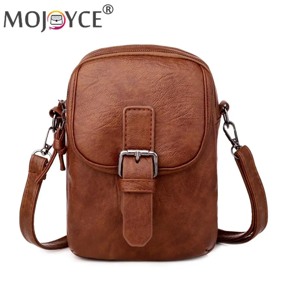 Soft Leather Shoulder Bag Solid Color Casual Travel Handbag