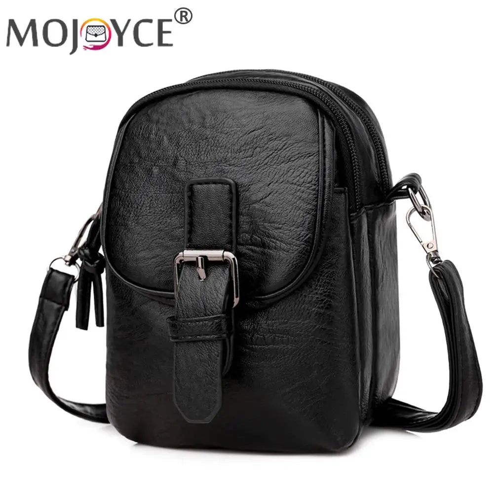 Soft Leather Shoulder Bag Solid Color Casual Travel Handbag