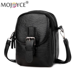 Soft Leather Shoulder Bag Solid Color Casual Travel Handbag