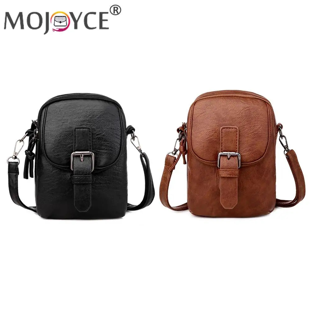 Soft Leather Shoulder Bag Solid Color Casual Travel Handbag
