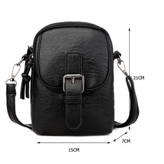Soft Leather Shoulder Bag Solid Color Casual Travel Handbag