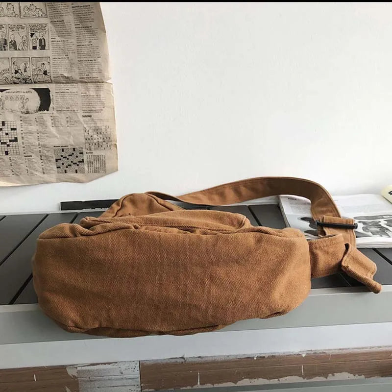 Vintage Canvas Cross-body Bag Retro Satchel