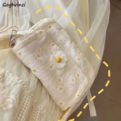 Floral Pattern Crossbody Bag Sweet Students Handbags Underarm Style All-match