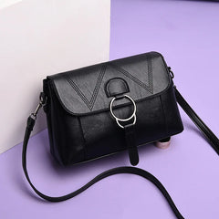 PU Leather Shoulder Bag for Women with Iron Ring