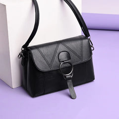 PU Leather Shoulder Bag for Women with Iron Ring