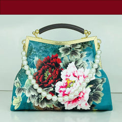 Vintage Flowers Beads Fringe Tassel Crossbody Bag