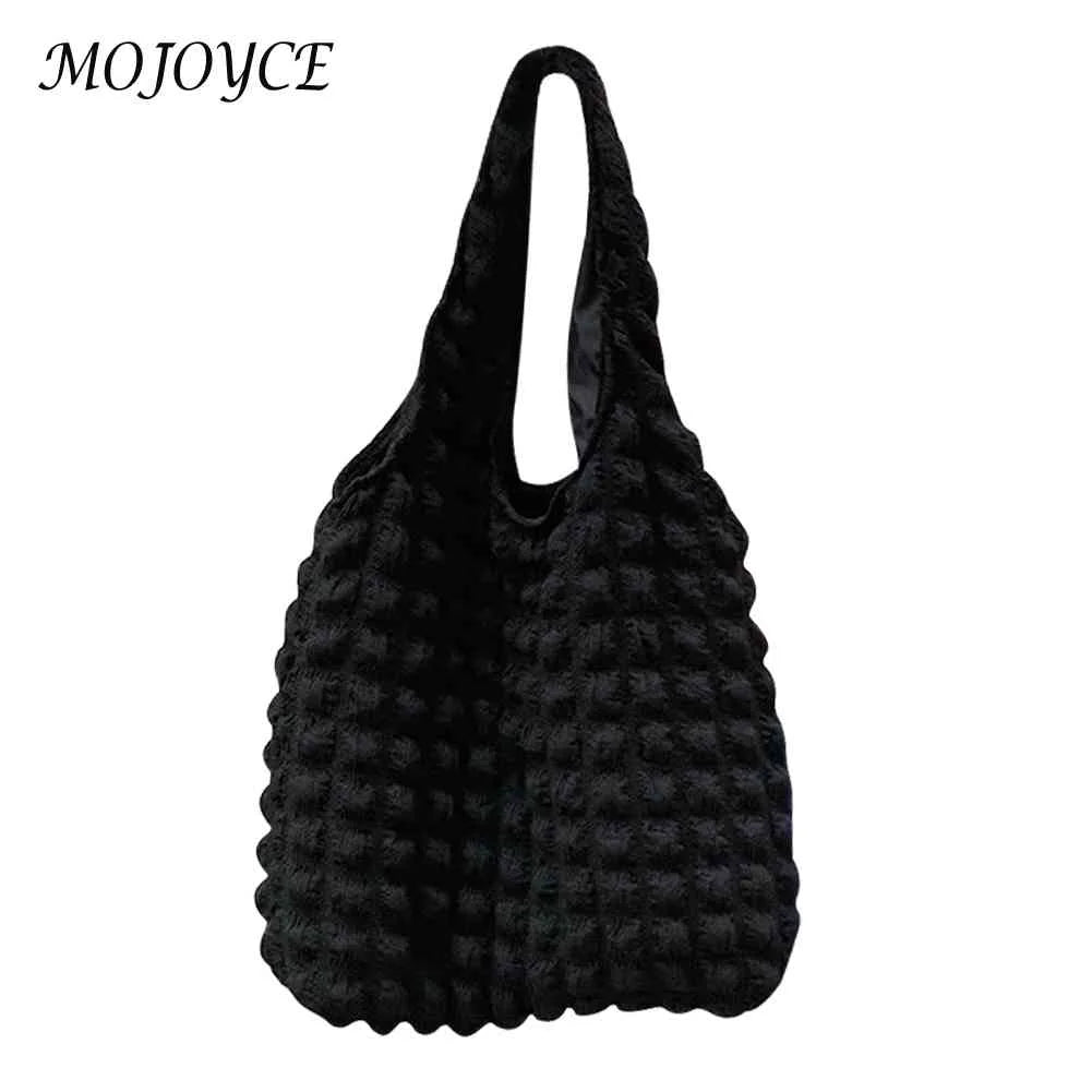 Pleated Shoulder Handbag Large Capacity Bubble Soft Underarm Bag