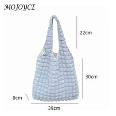Pleated Shoulder Handbag Large Capacity Bubble Soft Underarm Bag