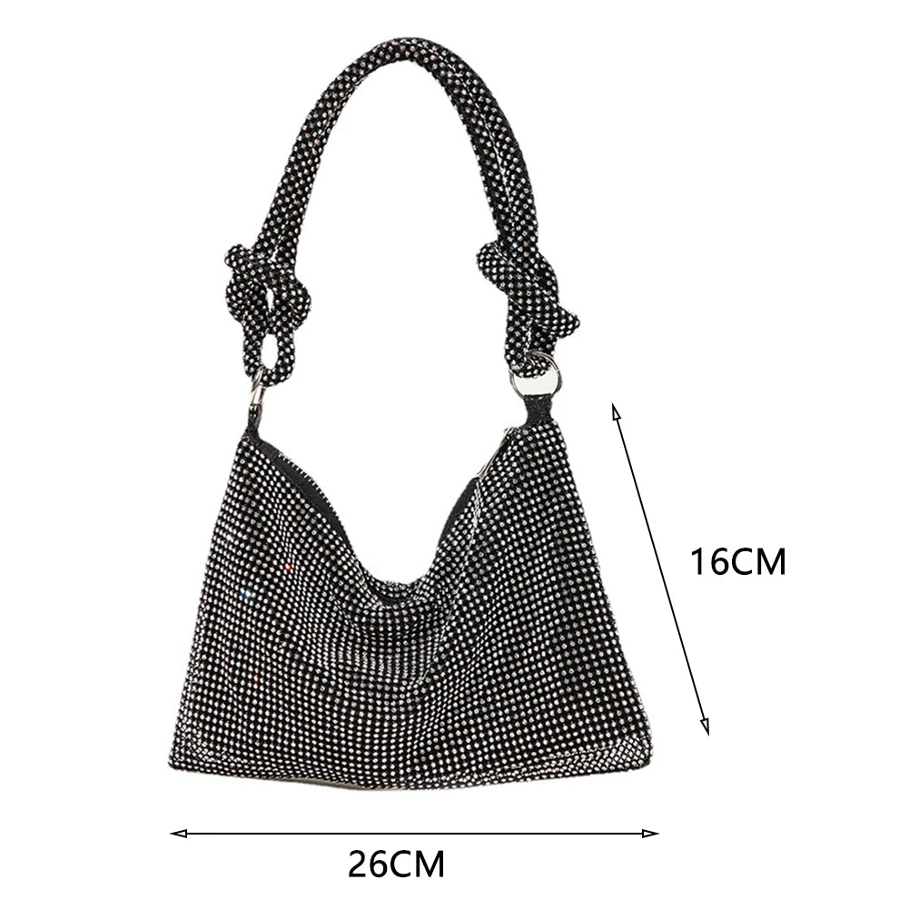 Silver Crystal Evening Clutch Bag Wedding Party Purses Shoulder Bags