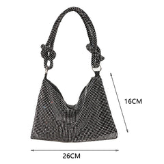 Silver Crystal Evening Clutch Bag Wedding Party Purses Shoulder Bags