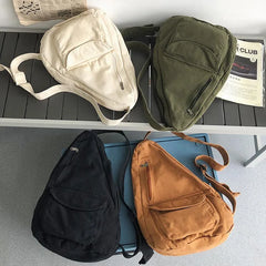 Canvas Crossbody Chest Bag for Women Shoulder Messenger Bag
