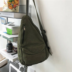 Canvas Crossbody Female Bag Solid Ladies Chest Bag