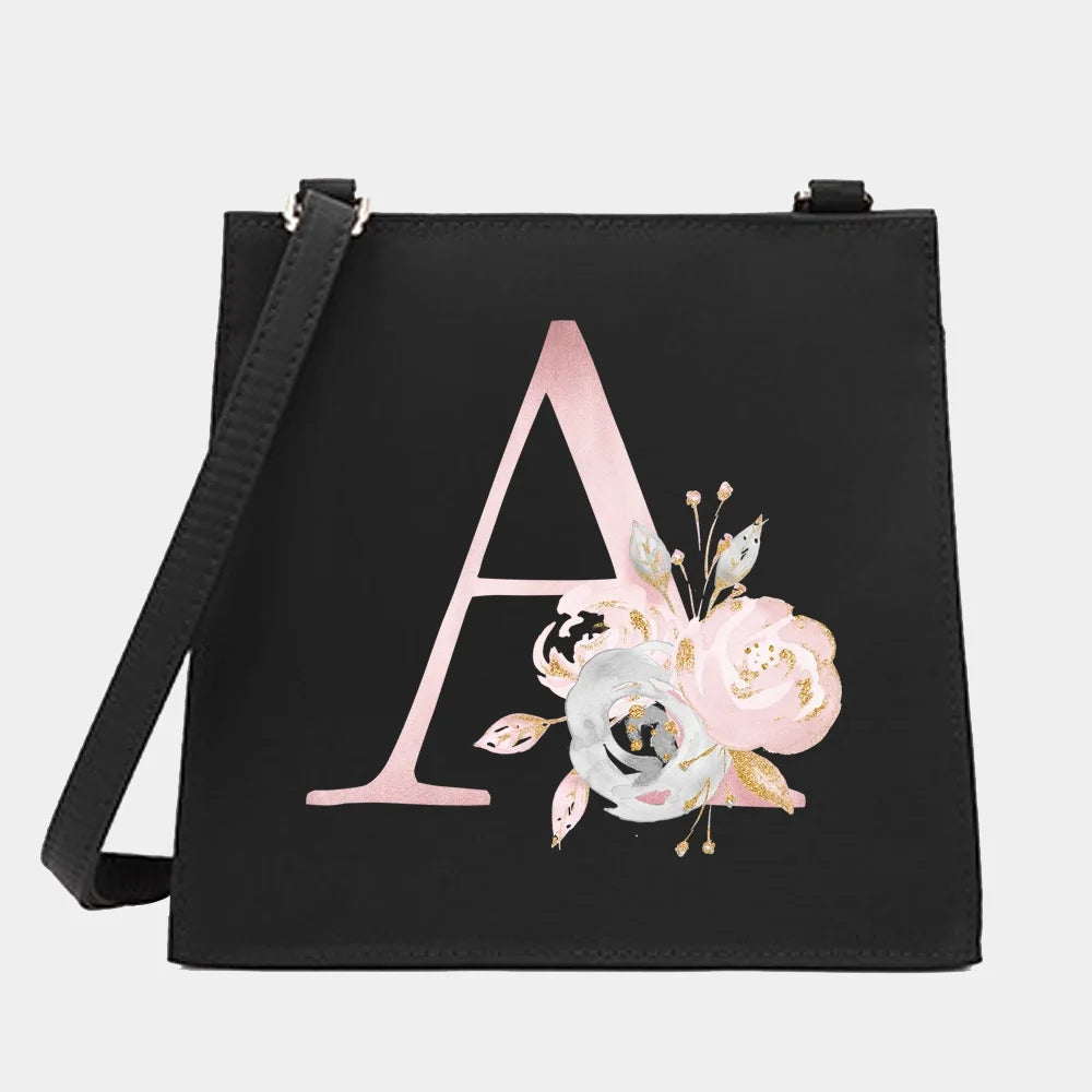 Flower Letter Series Pattern Small Square Shoulder Bag