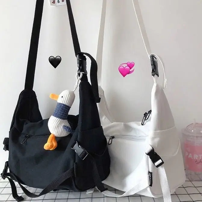 Canvas Crossbody Bags for Women Casual Satchel Girls Hand Shoulder Messenger Bag