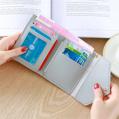 Women Short Wallet PU Leather Hand-Held Tassel Multi-Functional Wallet