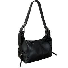 Women Single Shoulder Bag Solid Soft PU Leather Female Underarm Bag