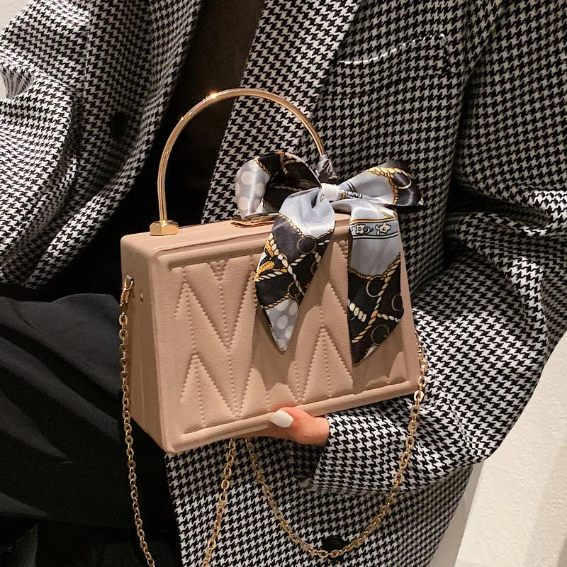 Women Single Shoulder Bags Silk Scarf Messenger Handbags Clutch Bags