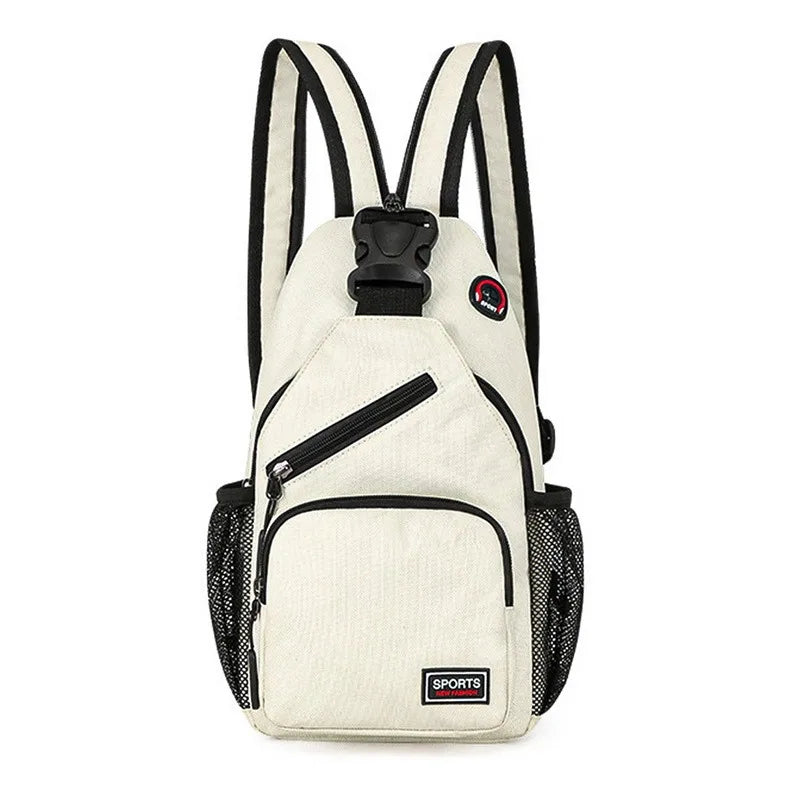 Women Small Backpack Casual Girls Chest Bag with Earphone Hole Travel Backpack