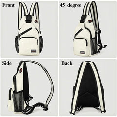 Women Small Backpack Casual Girls Chest Bag with Earphone Hole Travel Backpack