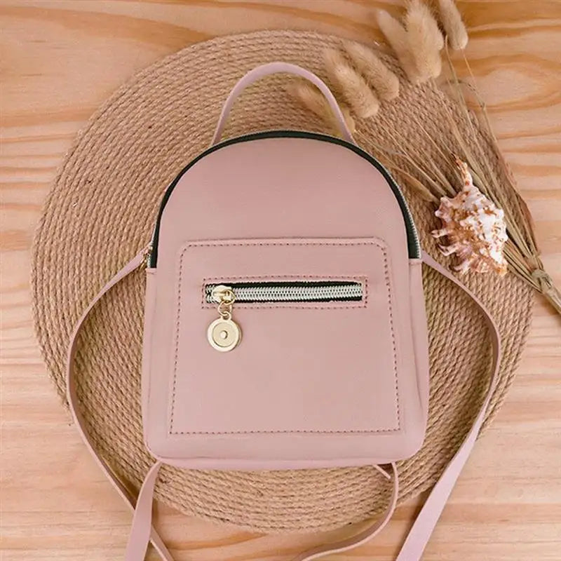 Women Small Backpack PU Leather Shoulder Bag For Teenage Girls