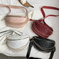 Women Crossbody Bag Leather Shoulder Handbag Chain Strap
