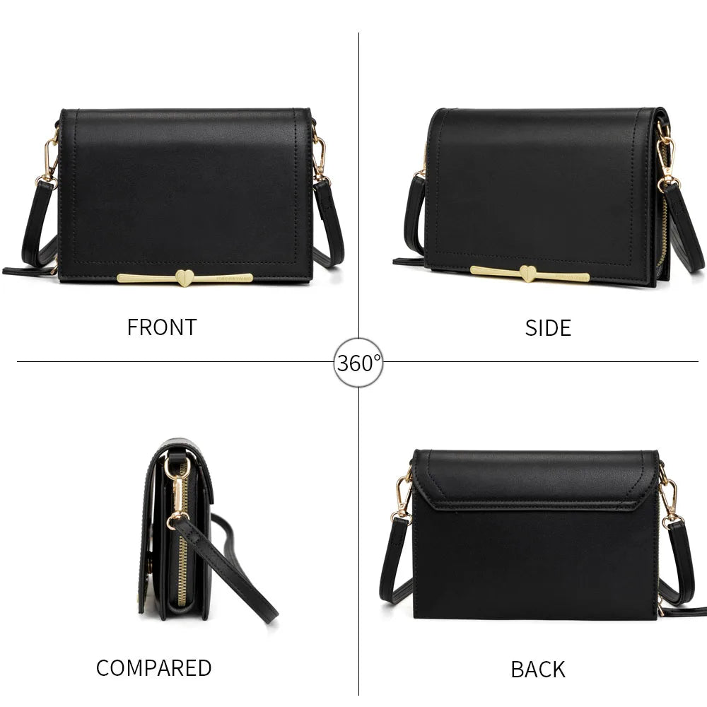 Women Small Crossbody Cell Phone Bag PU Leather Messenger Shoulder Bag