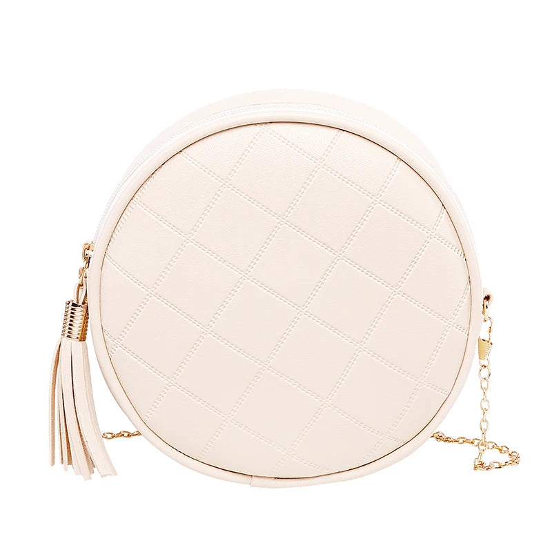 Small Round Tassel Crossbody Bags for Women Purses Clutches