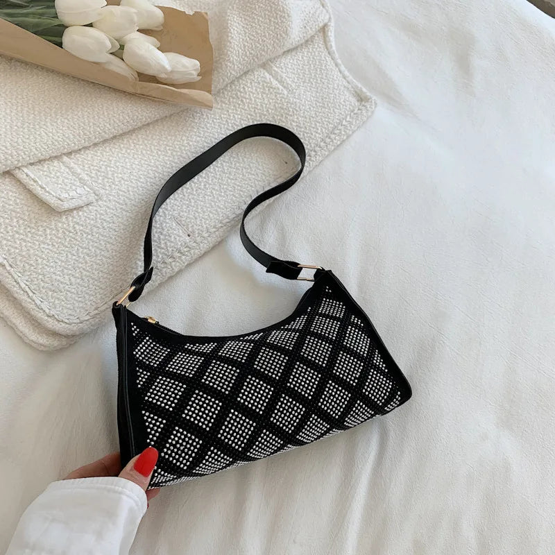 Plaid Shoulder Bag PU Leather Tote Crossbody Purse