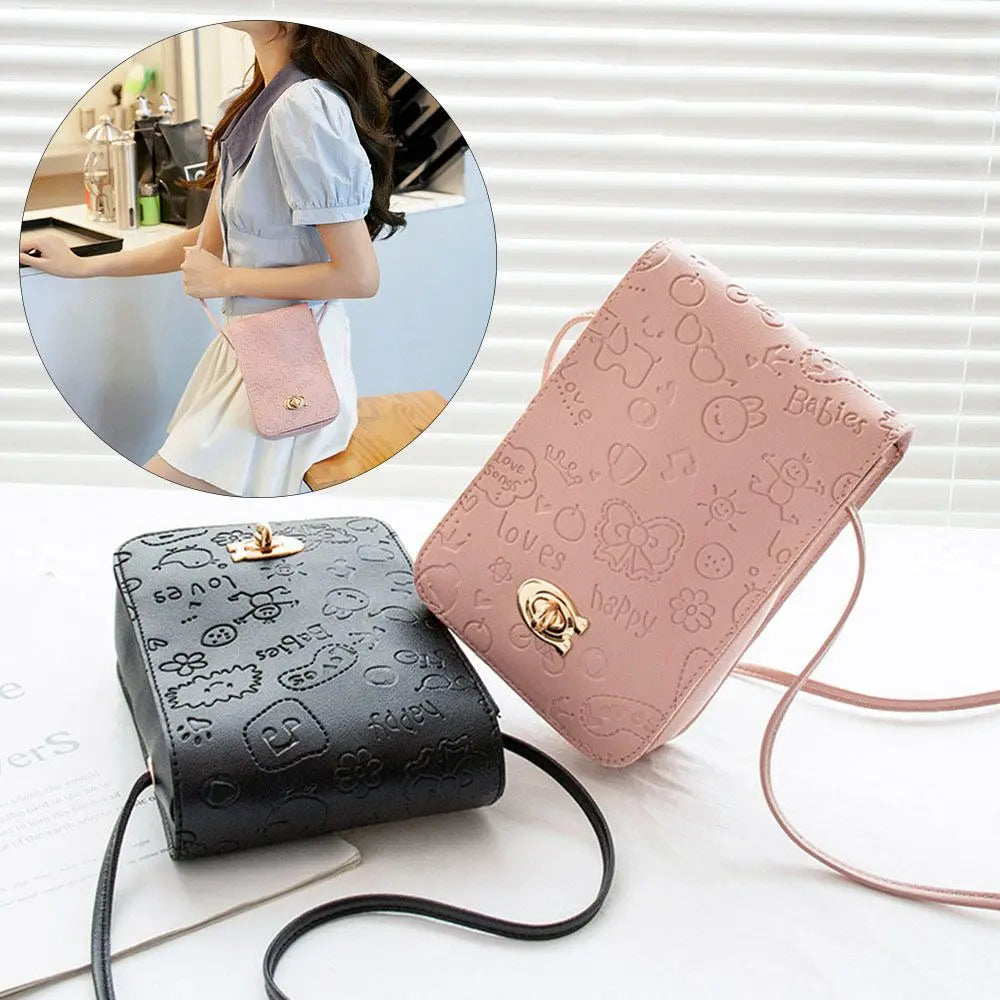Women Small Square Shoulder Bags PU Handbags Cross-body Bags