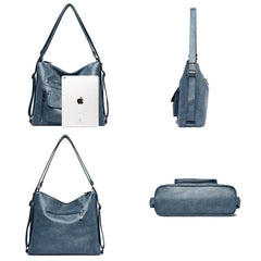 Soft Leather Handbag Large Capacity Multifunction Backpack