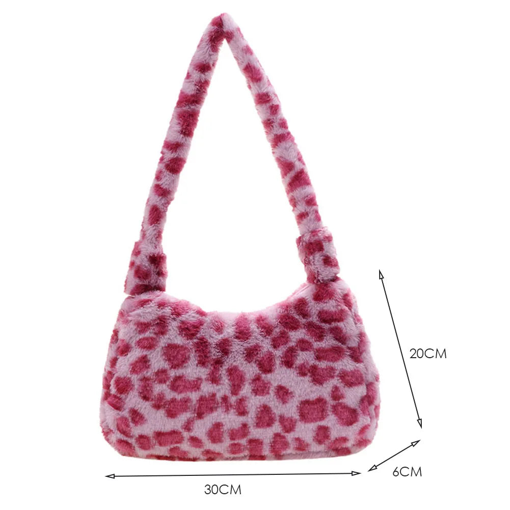 Plush Handbags Fluffy Underarm Bags for Women