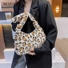 Plush Handbags Fluffy Underarm Bags for Women