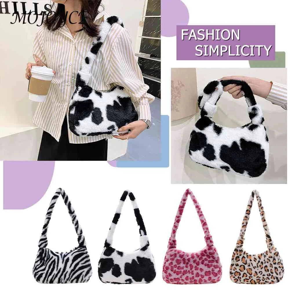 Plush Handbags Fluffy Underarm Bags for Women