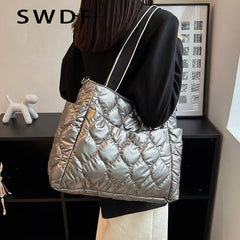 Women Solid Shoulder Bag Multi-Pocket Zipper Messenger Bag