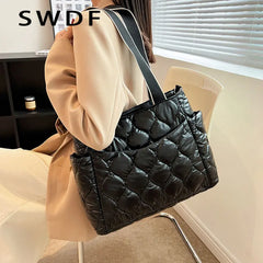 Women Solid Shoulder Bag Multi-Pocket Zipper Messenger Bag