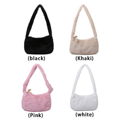 Plush Vintage Handbag Street Purses Top-handle Bag
