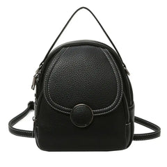 Women Mini Zipper Backpack Soft Faux Leather Handbag Satchel Bag