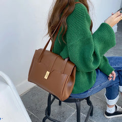 Women Stylish Soft Leather Flap Tote Bag Top PU Leather Shoulder Crossbody Bags