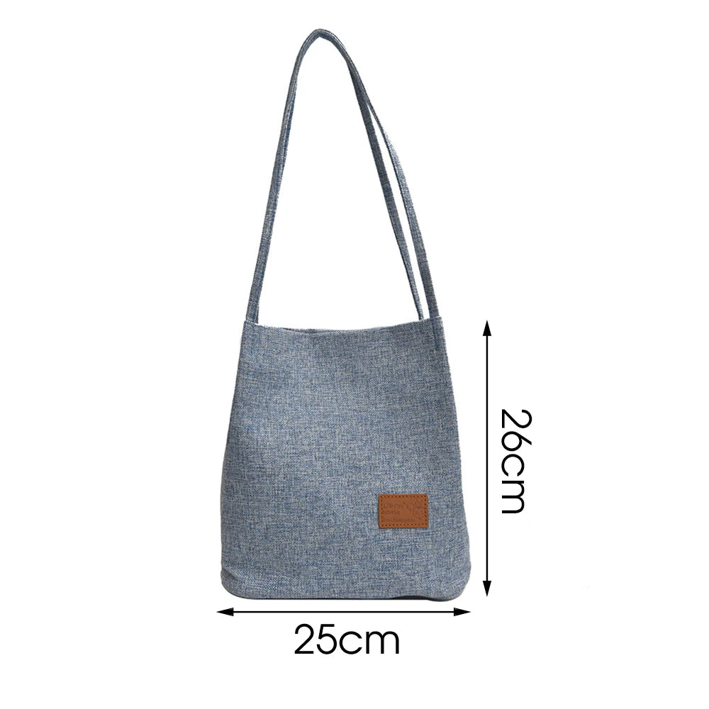 Women Flax Beach Shoulder Bag Large Capacity Totes