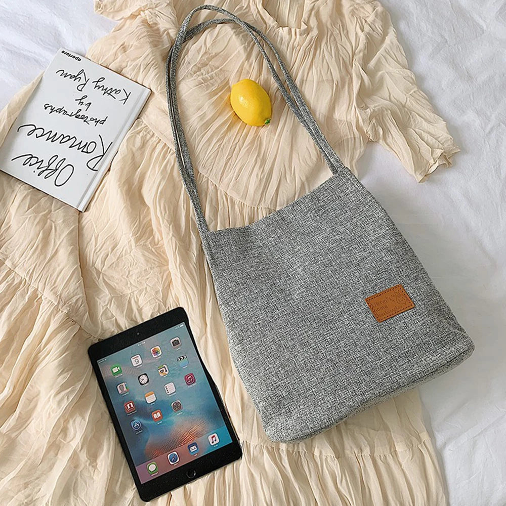 Women Flax Beach Shoulder Bag Large Capacity Totes