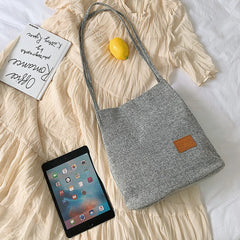 Women Flax Beach Shoulder Bag Large Capacity Totes